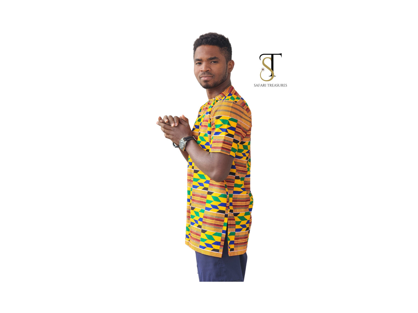 Adama Men's African Kente Print clothin