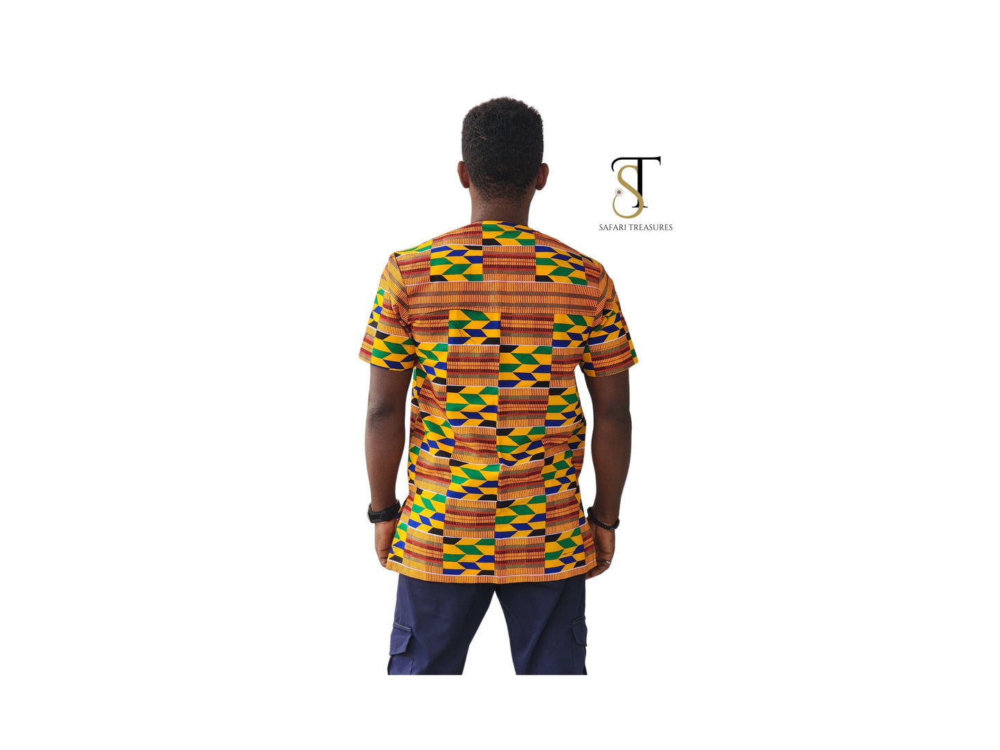 Adama Men's African Kente Print clothin