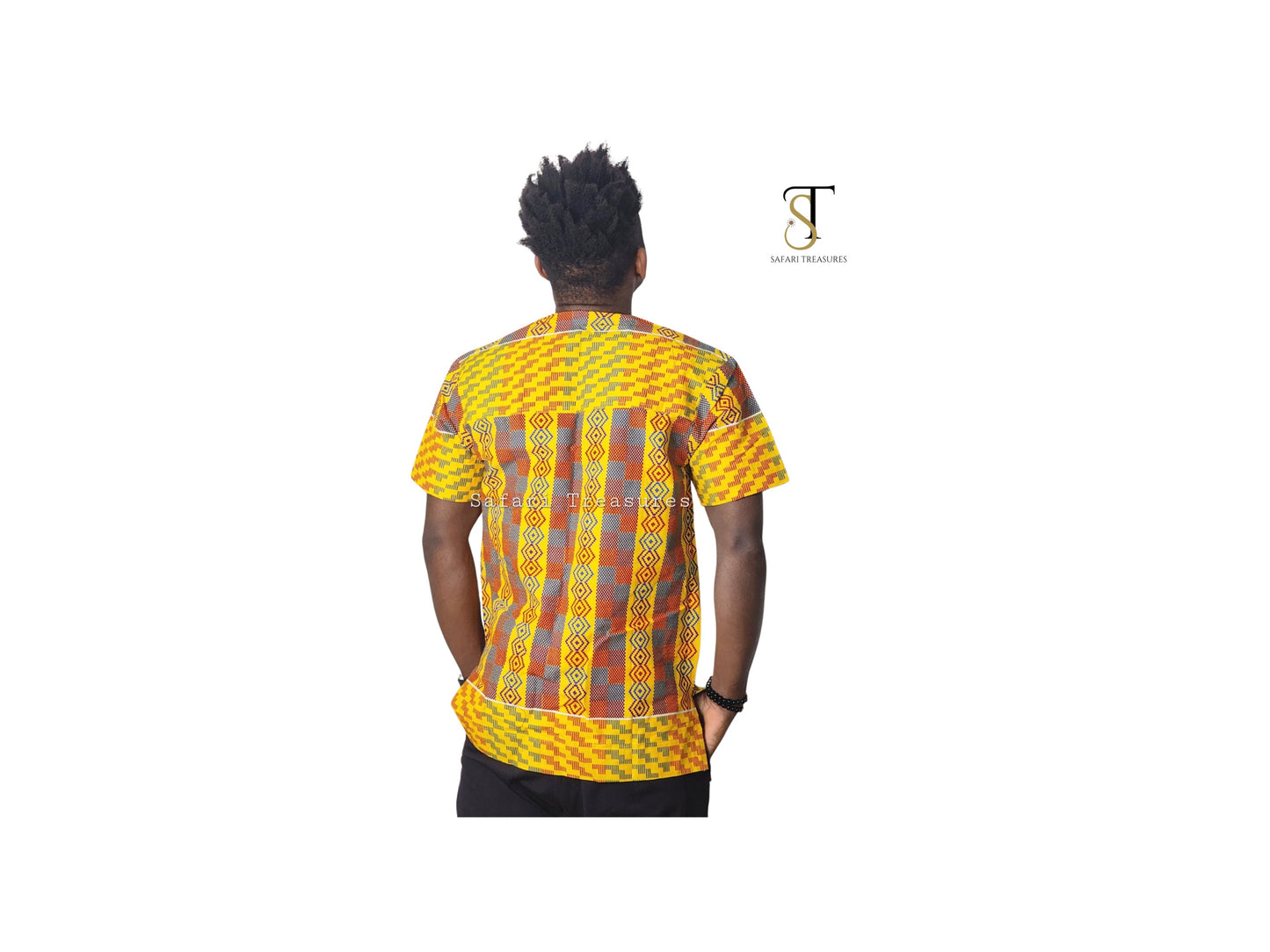 Ackah Men's Ghana Kente Pattern African Print