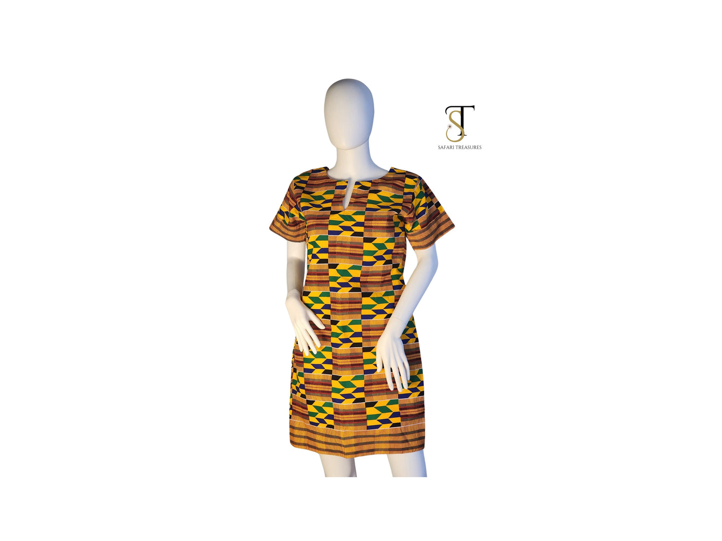 Adama Women's African Kente Print Dress | Elegant Ankara Dress | African Fashion for Special Occasions