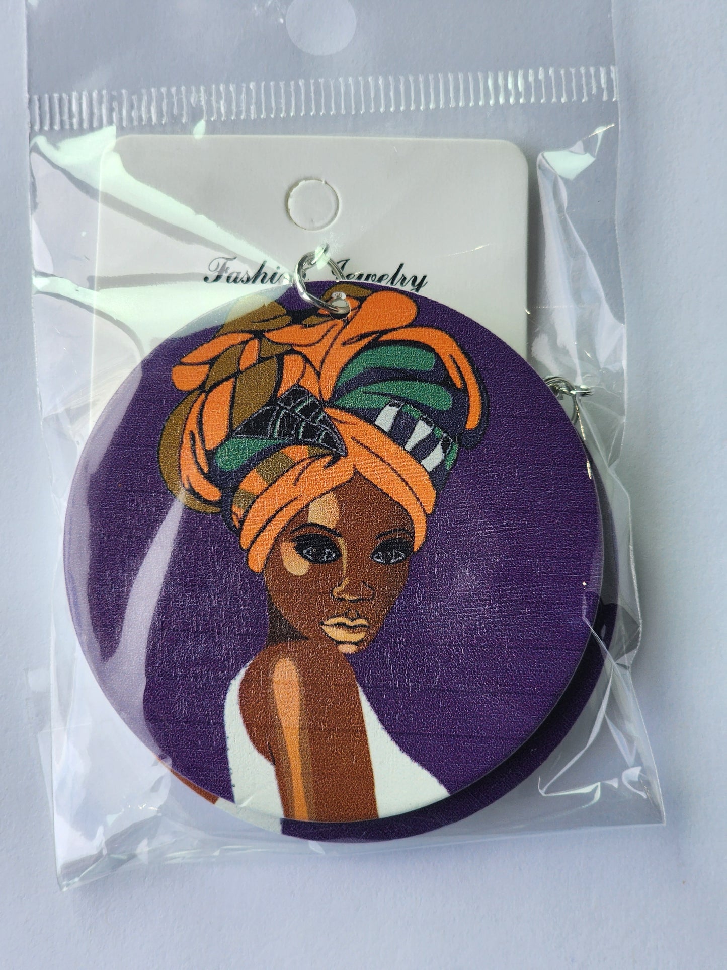 Nene Round African Wooden Earrings