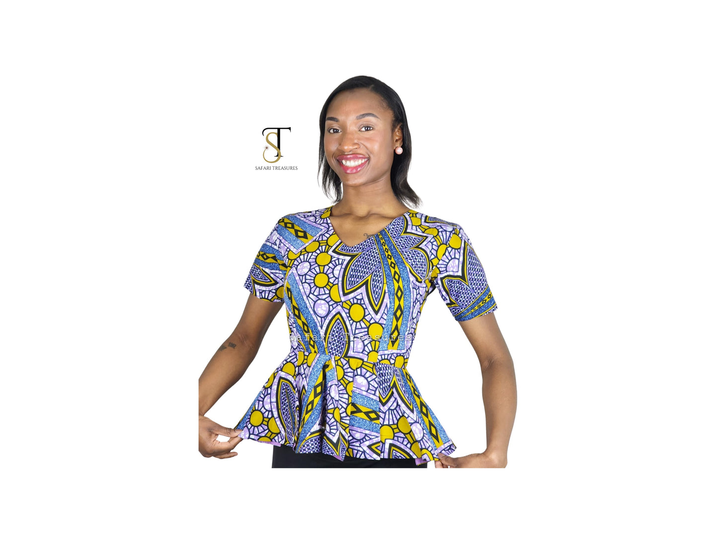 Kojoba Women's African Print Peplum top