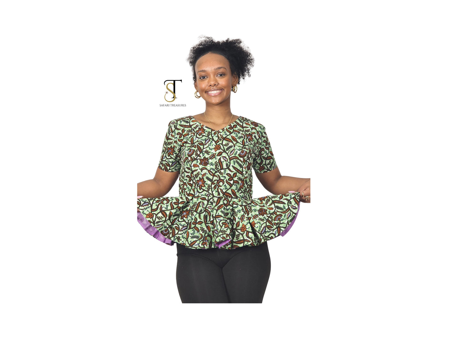 Kojoba Women's African Print Peplum top