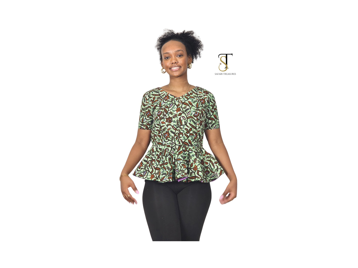 Kojoba Women's African Print Peplum top